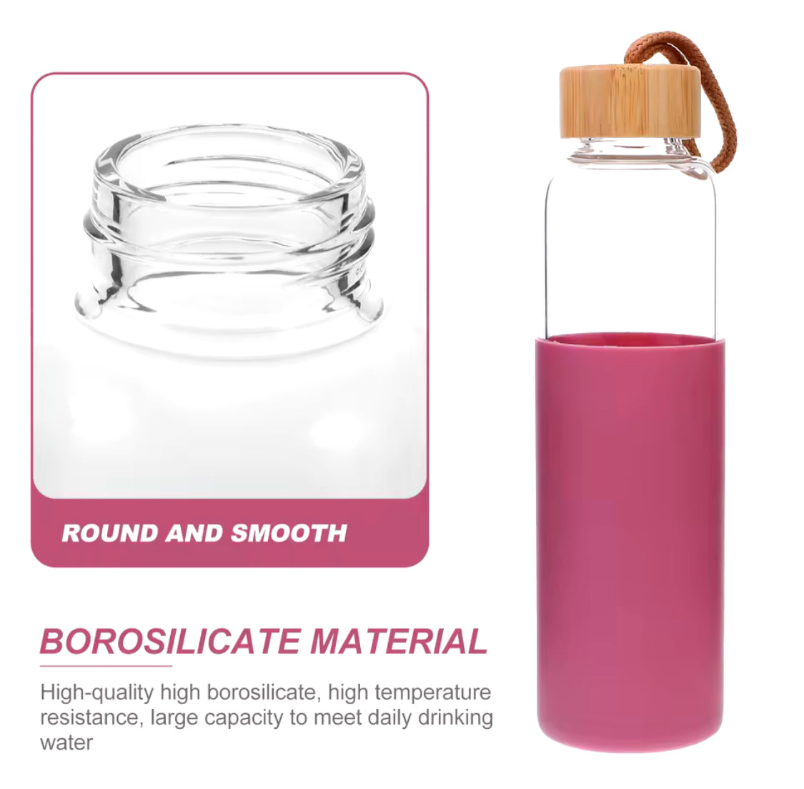 Single Layer Glass Bottle With Silicone Cover, Outdoor Mini Water Bottle, Anti Scalding Convenient Water Bottle Single Layer Glass Bottle With Silicone Cover, Outdoor Mini Water Bottle, Anti Scalding Convenient Water Bottle